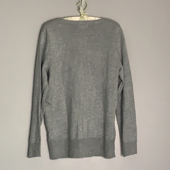 NY & co Silver metallic grey v-neck pullover sweater new with tags women’s XL - Picture 3 of 6